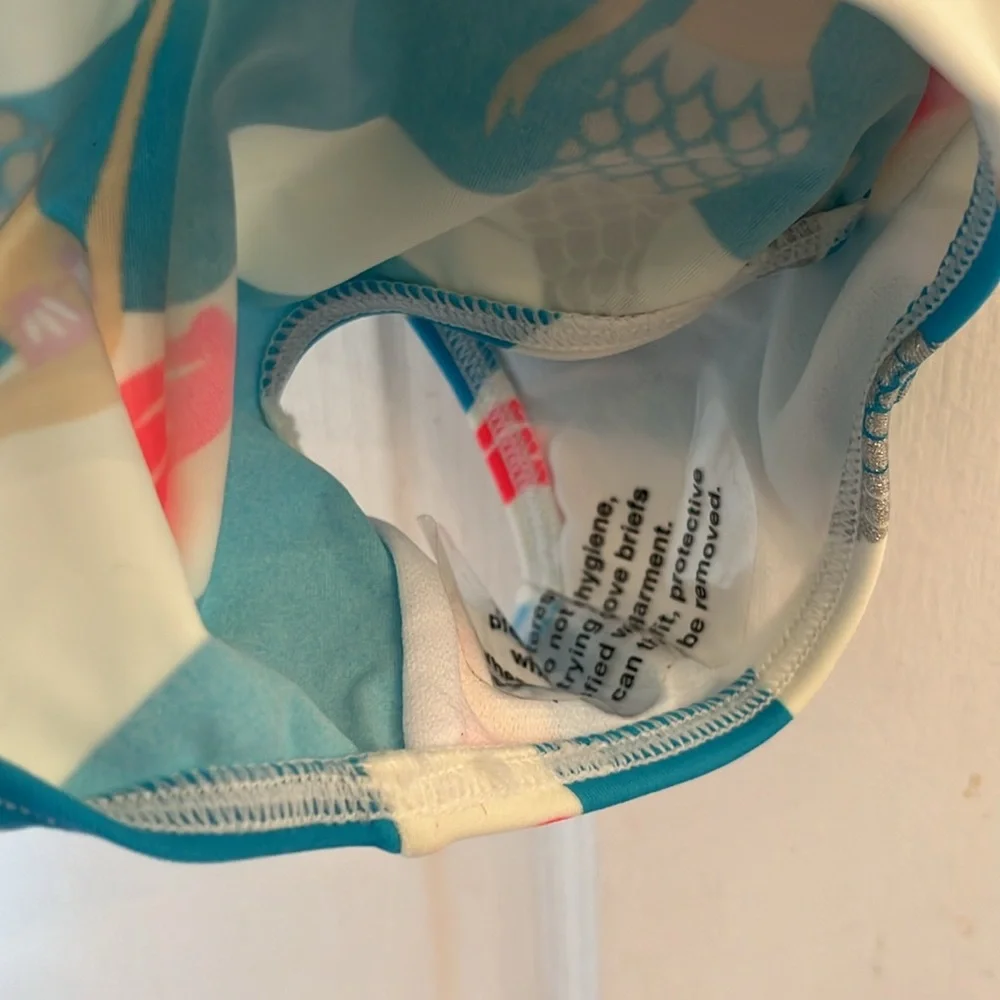 NWT Mini Boden Blue & White Striped Mermaid One-Piece in size 9-10